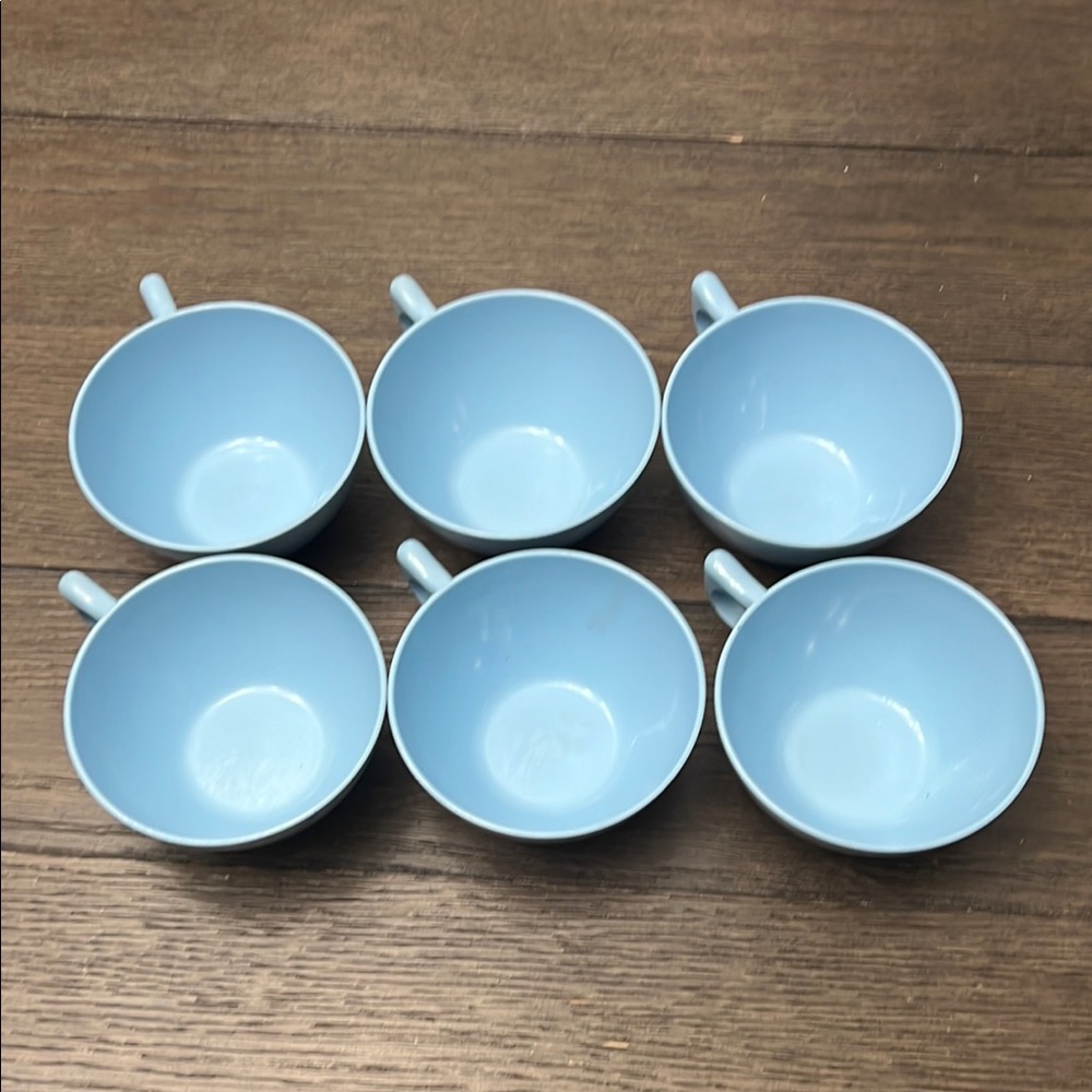 Vintage Blue Melamine AZTEC Cups